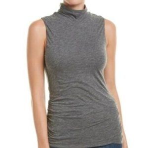 NWT Anthropologie Velvet by Graham & Spencer Gray Mock Neck Jersey Tank Top  Med